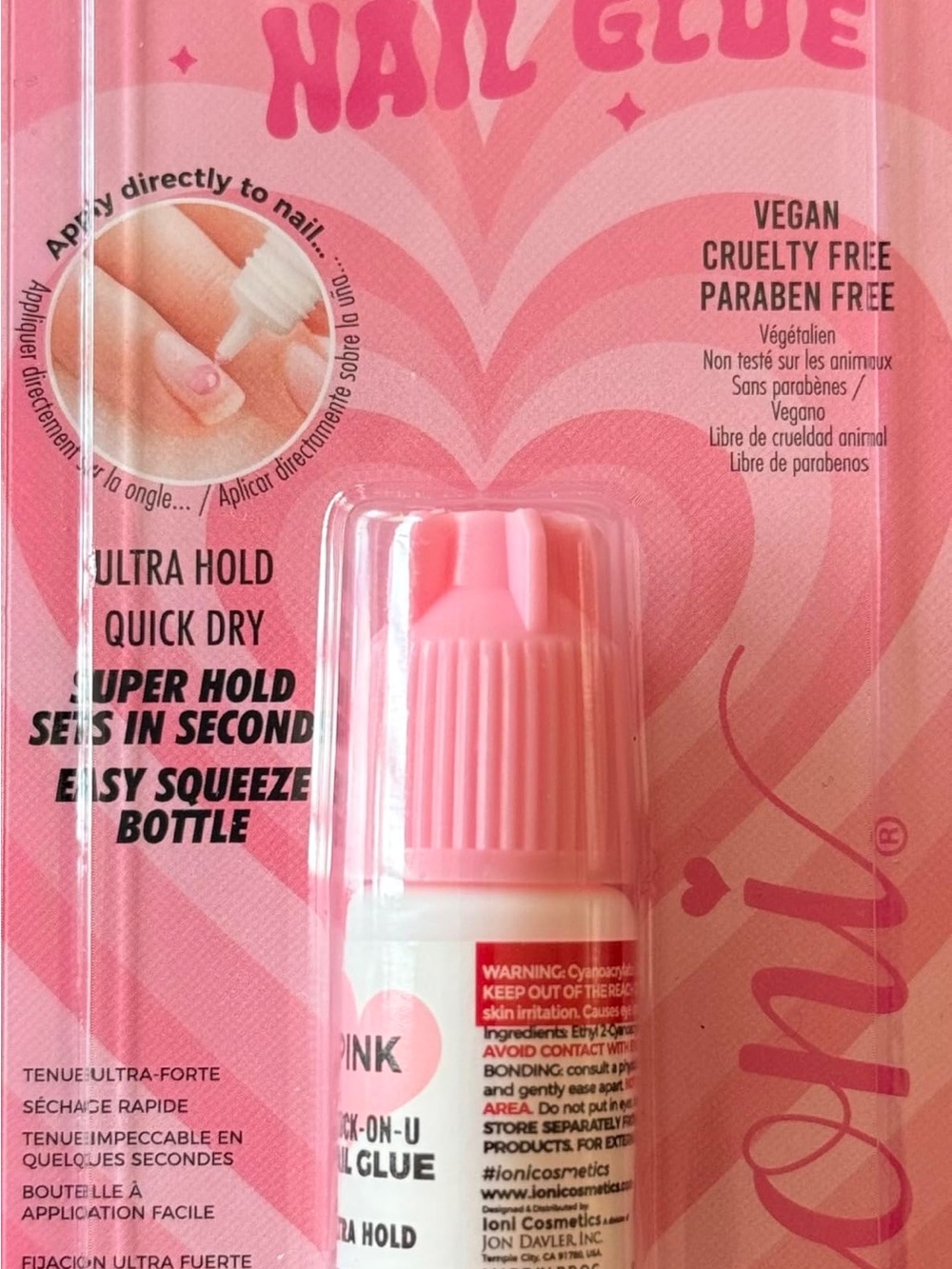 Pink Nail Glue - Quick Dry Ultra Hold